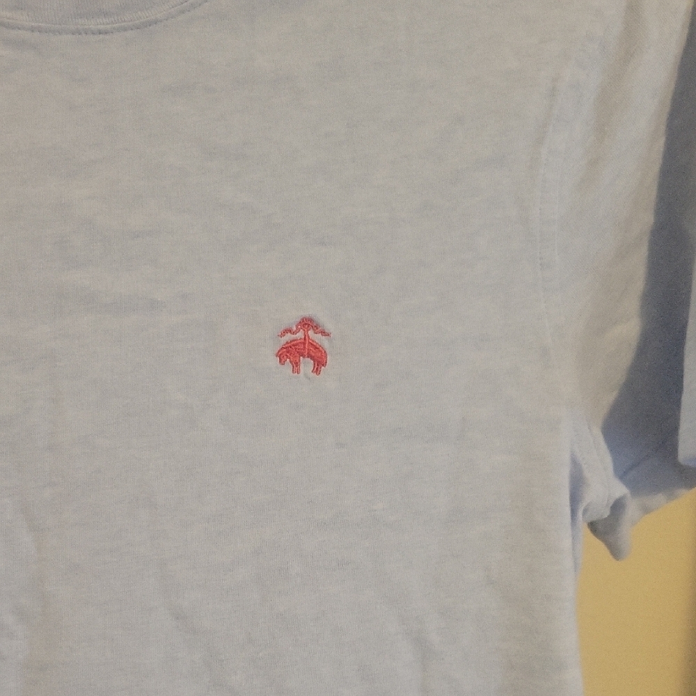 Brooks Brothers 100% cotton Mens SzMed Light Heather Blue Men's T-Shirt - Picture 3 of 5